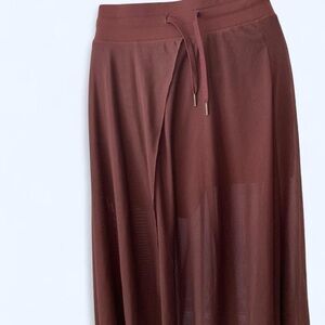 Burgundy sheer maxi skirt & inside shorts approx size 10